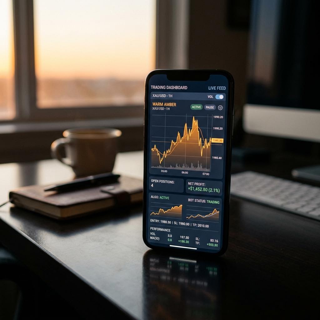 Bronxridge automated trading app dashboard on mobile
